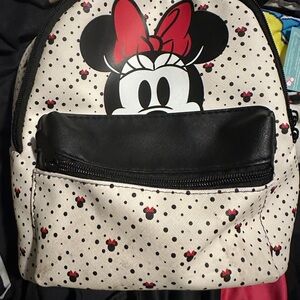 Disney Cream and Black Minnie Mouse Backpack